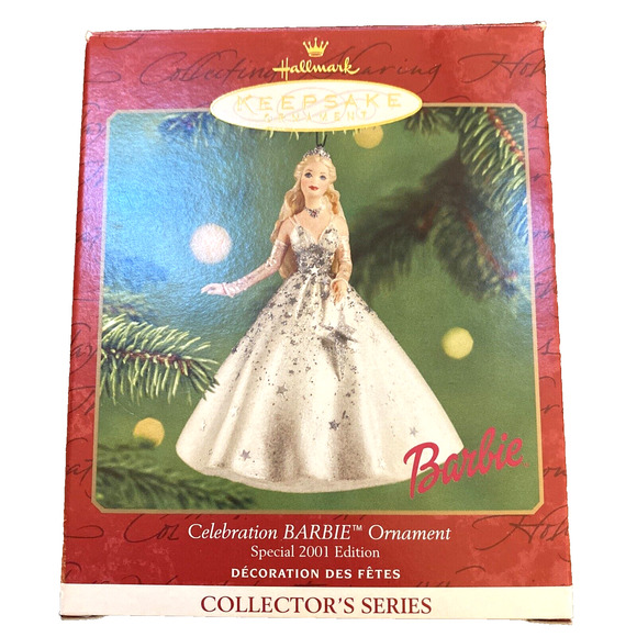 Hallmark Keepsakes 2001 Edition Celebration Barbie Christmas Tree Ornament NEW - Picture 1 of 4